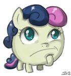  bonbon_(mlp) equine female feral friendship_is_magic green_eyes hair horse john_joseco large_head mammal my_little_pony pony solo 