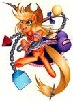  colored_pencil_(medium) cosplay crossover cutie_mark gourd hat highres horns ibuki_suika ibuki_suika_(cosplay) lavos_vs_bahamut long_hair low-tied_long_hair my_little_pony my_little_pony_friendship_is_magic no_humans parody pony tail touhou traditional_media 