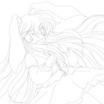  absurdres greyscale highres lineart long_hair looking_at_viewer monochrome open_mouth reisen_udongein_inaba smile solid_black_thumbnail solo touhou transparent_background yume_shokunin 