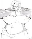  ape biceps big_breasts black_and_white breasts female frown gnaw gorilla hair huge_breasts looking_at_viewer mammal monochrome muscles muscular_female nipples pose primate short_hair solo topless 