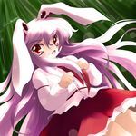  animal_ears bunny_ears chibi dress_shirt highres long_hair looking_at_viewer necktie open_mouth pink_hair red_eyes red_neckwear reisen_udongein_inaba shirt smile solo touhou very_long_hair yume_shokunin 