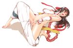  bad_id bad_pixiv_id banned_artist barefoot black_hair blush breasts closed_eyes fingering fingerless_gloves gloves hair_ribbon hairband long_hair lying masturbation nagasawa_shin nakoruru navel nipples no_bra no_panties on_back open_mouth pants_pull pussy pussy_juice ribbon saliva samurai_spirits small_breasts solo spread_legs sweat topless uncensored undressing 