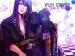  bad_id bad_pixiv_id black_hair blue_eyes boots character_name copyright_name kanyamerian knee_boots long_hair male_focus purple solo tales_of_(series) tales_of_vesperia yuri_lowell 