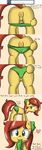  &hearts; &lt;3 anus blue_eyes butt camel_toe comic dressing english_text equine female hair horse looking_at_viewer mammal my_little_pony panties pony pussy red_hair sirachanotsauce sirachi solo text tongue tongue_out tumblr underwear 