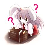  ? animal_ears blush bunny_ears highres long_hair reisen_udongein_inaba solid_circle_eyes solo touhou treasure_chest yume_shokunin 