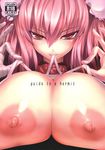  1girl areolae breasts erect_nipples female highres huge_breasts ibara_kasen ibaraki_kasen mae nipples pink_hair puffy_nipples red_eyes touhou 