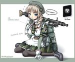  backpack bag brooch camouflage combat_maid german gloves gun hard_translated hat jewelry machine_gun maid maid_apron mg42 nazi nomura_teruya randoseru schutzstaffel skull ss translated uniform weapon world_war_ii wwii 