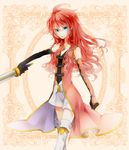  genderswap genderswap_(mtf) highres smile sword tales_of_(series) tales_of_symphonia weapon yoshida_nishi zelos_wilder 