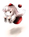  animal_ears blush chibi hat highres inubashiri_momiji jitome open_mouth solo tail tokin_hat touhou wolf_ears wolf_tail yume_shokunin 