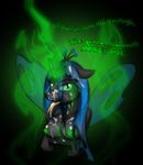  anthrofied big_breasts black_body blue_hair breasts changeling cum cum_in_hair cum_on_breasts cum_on_face female forked_tongue friendship_is_magic green_eyes green_nipples hair jrvanesbroek my_little_pony nipples queen_chrysalis_(mlp) tongue tongue_out wings 