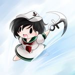  anchor black_hair chibi fang hat murasa_minamitsu open_mouth smile solid_circle_eyes solo touhou yume_shokunin 