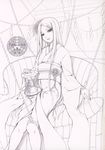  bondage kimono line_art monochrome noantica ooji 