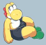  anthro boxer_briefs bulge clothing footwear male mario_bros nintendo scalie shoes simple_background solo somnamg underwear video_games yellow_yoshi yoshi 