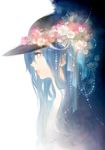  blue_hair bonnou-s-rice daisy face flower hat hinanawi_tenshi lips long_hair parted_lips profile red_eyes solo touhou very_long_hair 