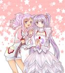  2girls choker cosplay costume_switch meredy multiple_girls purple_eyes purple_hair sophie_(tales) sophie_(tales_of_graces) tales_of_(series) tales_of_eternia tales_of_graces 