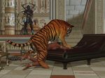  3d bestiality cgi egyptian feline female feral hair human human_on_feral interspecies male mammal rawdarkness sex size_difference straight tiger 