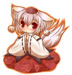  animal_ears colorized hat inubashiri_momiji japanese_clothes kuromiya looking_at_viewer short_hair solo tail tokin_hat touhou wolf_ears wolf_tail yume_shokunin 