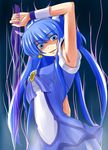  aoki_reika armpits aura blue_eyes blue_hair crazy_eyes crazy_smile crystal_sword cure_beauty emblem frills hair_tubes head_wings highres ice jewelry long_hair out_of_character precure ribbon skirt smile smile_precure! solo sword tiara very_long_hair weapon wrist_cuffs 