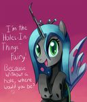 changeling crown cute dialog dialogue english_text equine fangs female feral friendship_is_magic green_eyes hair horn horse long_hair looking_at_viewer mammal my_little_pony negativefox open_mouth plain_background pony queen_chrysalis_(mlp) smile solo text tongue wings 