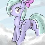  anus butt cloud cutie_mark equine female feral flitter_(mlp) friendship_is_magic hair horse long_hair looking_at_viewer looking_back mammal my_little_pony pegasus pony purple_eyes pussy sirachanotsauce sky solo tongue tongue_out tumblr wings 