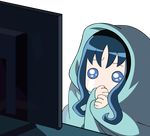  absurdres blanket blue_hair computer computer_screen covered covering covering_mouth crying heartcatch_precure! highres kurumi_erika monitor precure tears 