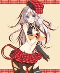  alisa_ilinichina_amiella areola_slip areolae between_breasts black_gloves black_panties blue_eyes blush boots breasts cabbie_hat covered_nipples fingerless_gloves gloves god_eater god_eater_burst hat hoshi_(ho4_no) large_breasts long_hair navel open_mouth panties panties_under_pantyhose pantyhose silver_hair skirt solo strap_slip suspender_skirt suspenders thigh_boots thighhighs torn_clothes torn_legwear underwear wristband 