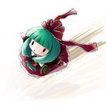  chibi front_ponytail green_hair highres kagiyama_hina long_hair solid_circle_eyes solo touhou yume_shokunin 