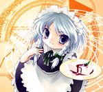  blue_hair blush braid izayoi_sakuya looking_at_viewer magic_circle smile solo touhou twin_braids yume_shokunin 