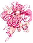  amezawa_koma bike_shorts blush boots bow bowtie candy_(smile_precure!) cure_happy cure_happy_pose full_body head_wings hoshizora_miyuki knee_boots long_hair magical_girl pink pink_bow pink_eyes pink_hair pink_shorts pink_skirt precure shorts shorts_under_skirt sketch skirt smile smile_precure! tiara twintails white_background 