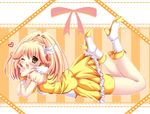  bad_id bad_pixiv_id bike_shorts blonde_hair cure_peace double_v full_body hair_flaps hinapo kise_yayoi long_hair lying magical_girl on_stomach one_eye_closed precure puffy_sleeves shoes shorts shorts_under_skirt skirt smile smile_precure! solo striped striped_background v yellow yellow_background yellow_eyes yellow_shorts yellow_skirt 