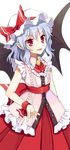  bad_id bad_pixiv_id bat_wings grey_hair hat mauve red_eyes remilia_scarlet short_hair solo touhou wings 