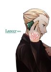  blonde_hair blue_eyes cellphone command_spell fate/zero fate_(series) formal iroha_(shiki) kayneth_el-melloi_archibald male_focus md5_mismatch phone solo suit white_background 