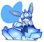  blue_eyes blush concave crown glaceon ice no_humans pokemon tail wink 