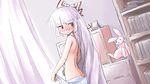  blush breasts brown_hair fujiwara_no_mokou futatsuki_hisame highres long_hair nipples nude silver_hair small_breasts solo touhou very_long_hair 