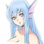  bad_id bad_pixiv_id blue_hair emil_chronicle_online face grey_eyes head_fins lintanghaseo lips long_hair looking_at_viewer portrait rorona sketch solo white_background 