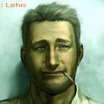  blue_eyes character_name cigarette face facial_hair fetishy grey_hair jormungand lehm_brick looking_away male_focus solo stubble 