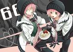  cake food gloves green_eyes hat pink_hair shinwa vocaloid vy2 