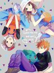  2boys baseball_cap blue_(pokemon) bulbasaur charmander english gen_1_pokemon hat kasabuta multiple_boys ookido_green pokemon pokemon_(creature) pokemon_(game) pokemon_frlg red_(pokemon) red_(pokemon_frlg) squirtle tegaki 