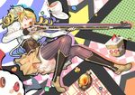  charlotte_(mahou_shoujo_madoka_magica) gun mahou_shoujo_madoka_magica mikazuki_akira pantsu tomoe_mami 