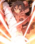  black_hair braid glowing hood hoodie khamsin_nbh'w long_hair male_focus red_eyes scar shakugan_no_shana tachitsu_teto 