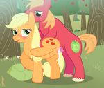  apple applejack_(mlp) back_pack backpack big_macintosh_(mlp) blush brother_and_sister cum cum_in_pussy cum_inside cutie_mark duo equine erection evilkey evilkey_(artist) female feral friendship_is_magic from_behind fruit green_eyes hair horse incest long_hair male mammal my_little_pony outside penetration penis pony pussy sex sibling smile straight vaginal vaginal_penetration 