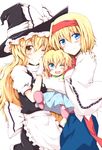  ;d alice_margatroid apron ascot blonde_hair blue_eyes brown_eyes capelet chata_maru_(irori_sabou) child grin hairband happy hat hat_ribbon if_they_mated ips_cells kirisame_marisa long_hair looking_at_viewer messy_hair mother_and_daughter multiple_girls one_eye_closed open_mouth ribbon smile touhou witch_hat yuri 