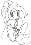  breasts curly_hair equine female feral food friendship_is_magic hair horse looking_at_viewer mammal my_little_pony nipples pinkie_pie_(mlp) pony pussy sitting solo spread_legs spreading teats tg-0 