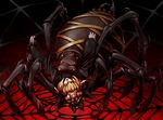  bug insect_girl kurodani_yamame kurodani_yamame_(spider) mazeran monster_girl multiple_legs no_humans open_mouth red_eyes silk spider spider_girl spider_web touhou 