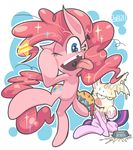  blue_eyes cutie_mark equine female feral friendship_is_magic gashi-gashi hair horn horse long_hair mammal my_little_pony one_eye_closed open_mouth pie pink_hair pinkie_pie_(mlp) pony sparkle tongue tongue_out twilight_sparkle_(mlp) unicorn wink 