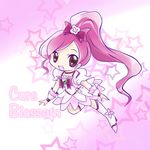  boots bow character_name choker cure_blossom hanasaki_tsubomi heartcatch_precure! highres knee_boots long_hair looking_at_viewer magical_girl open_mouth pink pink_bow pink_choker pink_eyes pink_hair ponytail precure ribbon smile solo wrist_cuffs yume_shokunin 