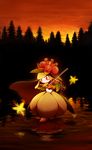  butterfly flower highres insect instrument lake lilligant no_humans pokemon pokemon_(creature) ribero sunset violin water 