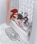  aogami balls barefoot bath bathtub canine curtains dog fox gay lying male mammal nude pawpads paws raised_tail sheath shower_curtain soap water wet 