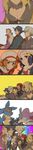  4boys blush breasts camera cape cleavage comic gaijin_4koma gen_(pokemon) gen_2_pokemon gen_3_pokemon gen_4_pokemon hair_ornament hat heaven_condition highres hikari_(pokemon) kotone_(pokemon) long_image lucario medium_breasts metagross minaki_(pokemon) multiple_boys multiple_girls notepad pokemon pokemon_(creature) pokemon_(game) pokemon_dppt pokemon_hgss pokemon_platinum shirona_(pokemon) silent_comic sparkle suicune tall_image tears tororo-to-konbu tsuwabuki_daigo wataru_(pokemon) winter_clothes 