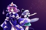  hat konpaku_youmu konpaku_youmu_(ghost) looking_at_viewer multiple_girls saigyouji_yuyuko short_hair touhou yume_shokunin 